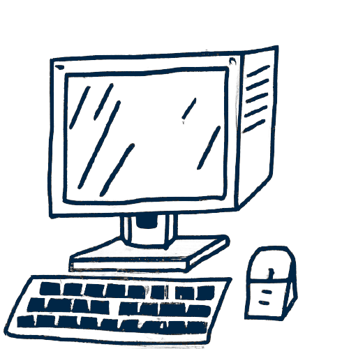 sketch of a computer